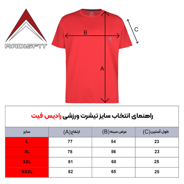 تی شرت ورزشی آستین کوتاه مردانه رادیس فیت مدل Dri-Fit R1